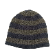  Custom Fashion Cap Winter Acrylic Grey Melange Stripe Machine Warm Knitted Hat Beanie