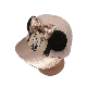  High Quality Hat Custom Summer Girl′s Disney Minnie Printed Sponge Mesh Ears PU Visor with 3D PU Bow Back Velcro 5-Piece Baseball Cap