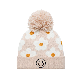  Lady′s Winter Beanie with Embroidered Smile Face and Fashionable Jacquard Pattern
