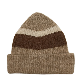  Adults Cap Unisex Contract Colors Stripe Jacquard Wool Mixed Composition Fluffy Knitted Hat with Double Layers Cuff