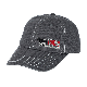 6 Panel Hat Washed Cotton Baseball Cap with Flat Embroidery Logo