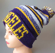 Acrylic Stripe Knitting Jacquard POM POM Ball Winter Warm Hat