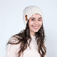  Cable Knitted Cashmere Beanie with Double Horn Buttons