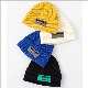  Custom High Quality Winter Knit Beanie with Rubber Patch Beanie Warm Acrylic Winter Knitted Hat for Men and Women