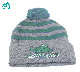  Knitting Pattern Funny Football Fans Team Cap Mixed Color POM POM Beanie Hat