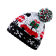  Christmas Knitted Beanies Elf Knitted Hat Knitted Santa Hat Winter Crochet Santa Hat Christmas Santa Beanie Hat with Pompom for Adult Teens