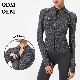  Warm Autumn Winter Fitness Shirts Zipper Fitness Top Women′s Yoga Jacket High Elastic Gym Workout Running Wear