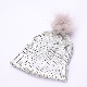 High Quality Customized Acrylic Cute Sliver Knitted Winter Warm Beanie Hat Cap