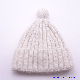  White Cute Ball Crown Knitted Lady Cap