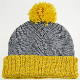  Four Colors Reflective Acrylic Knitted Winter Beanie Bobble Hat