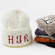  High Quality Low MOQ Warm Thick Beanie Hats with Custom Embroidery Logo Woven Letter Patch for Men Women Winter Ski Outdoor