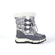  Metallic Shiny Fabric Faux Fuer Lace Children′s Boot Shoes