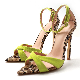  Women Pointed Toe Ankle Strap Suede Snake Print Stiletto High Heels Sandals