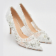  White Lace Lady Low Heels Women Pump Bridal Wedding Shoes for Bride
