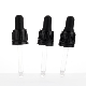  18/415 Black Essential Oil Glass Bottle Plastic Child Tamper Proof Dropper Caps with Pipette