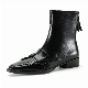  Wholesale Customized Ladies Shoes Manufacturer Black Leather Back Zipper Ankle Boots