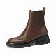  Women Brown Ankle Boots Side Gore Chelsea Boots Ladies Cowboy Boots