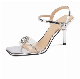  Summer Ladies Shoes Rhinestones Ankle Buckled Stiletto Women Sandals