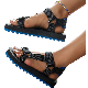  Custom Large Size Sandals for Ladies Female Shoes Summer New Thick Soled Patchwork Board Shoes Casual Beach Sandals For Women