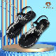  Summer Top Quality Crystal Women′ S Flat Heel Jelly Sandals