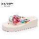  Wholesale Flower Stylish Women′s Platform Flip Flops Ladies Thick Sole EVA Sandals Outdoor Kids′ Anti-Slip Slide Slipper