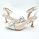 Fashion Custom Ankle Strap Low Kitten Heel Slingback Stiletto Pumps