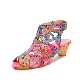  Wholesale Women Big Size Shoes Leather Splicing Colorful Sexy Sandals