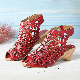  Elegant Fashion Leather Shoes Laser Hollow out Sandals