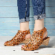  Retro Super Comfy Hollow out Genuine Leather Soft Hook Loop Low Heel Sandals