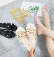  Factory Sale Women Jelly PVC Flip Flops Footwear Beach Sandals with Bling Bowknot Butterfly Willow Nail Design