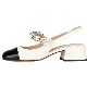  Mary Jane Shoes New Fashion Retro Square Chunky Heel Pearl Chain Sandals for Women
