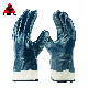  Heavy Duty Safety Cuff Liner Blue Nitrile Full Coated Work Gloves