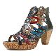  Bohemian Style Leather Stitching Women Sandals Lady Heel Sandals