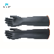  18inch Long Heavy Duty Natural Latex Anti Chemical Resistant Protective Industrial Safety Work Black Rubber Gloves
