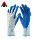  Seamless White Polyester Blue Cinkle Latex Rubber Work Gloves for Glass Handling