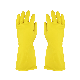  Yellow Reusable Rubber Latex Household Kitchen Waterproof Dishwashing Gloves for Woman