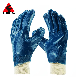  Blue Nitrile Fully Coated Work Gloves with Smooth Finish Knit Wrist Oil Acid Alkali Resistant