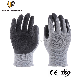  10g Working Satety Crinkle Latex Coated Gloves - Black/Gray with Cheap Price Provided by China Factory