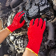 Red Polyester Knitted Back Crinkled Latex Coated Industrial Safety Work Gloves