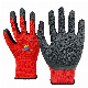  En388 Red Polyestetr Rubber Latex Coated Crinkle Finished Working Industrial Work Protection Safety Gloves with CE