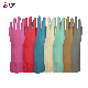  Fashion 38cm Pink Comfortable Kitchen Cleaning Latex Long Sleeve Household Safety Work Rubber Gloves