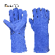  Labour Protective 14 Inch Cow Split Leather Heat Resistant Blue Welding Gloves