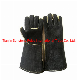 Black Cow Split Leather Heat Resistant Work Protective Gloves