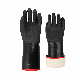 Black Wrinkle Heat Resistant Terry-Lined Heavy-Duty Neoprene Latex Chemical Resistant Gloves with Extended Long Cuff China Wholesale