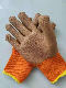  7 Gauge Poly-Cotton Knitted Crinkled Foam Brown Latex Coated Winter Protective Work Industrial Gloves