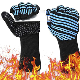  932º F Extreme Heat Resistant BBQ Gloves, Food Grade Kitchen Oven Mitts - Flexible Oven Gloves with Cut Resistant, Silicone Non-Slip Insulated Hot Glove
