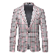  Slim Fit Plaid Sports Coat for Men′s Casual Attire