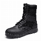  Black Police Combat Shoes Split Injection PU Rubber Sole Army Tactical Military Jungle Men′s Safety Boots