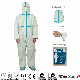  CE En14126 Type 4b/5b/6b Disposable Medical Protective Coverall with Blue Taped Seam/Elasticated Hood Anti-Static PPE Clothing