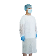  White Color Elastic Cuff Disposable Non Woven PP Protective Isolation Visitor Gown for Nurse